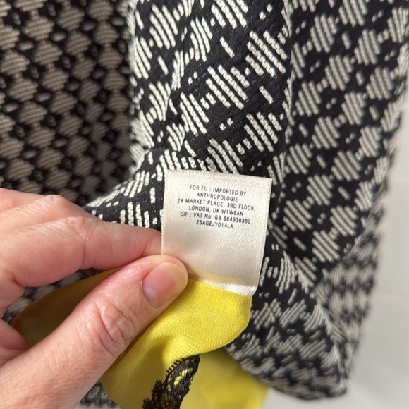 Anthropologie Maeve Knit Black White Geometric Fit & Flare Dress Size 4 or Small - Picture 10 of 11